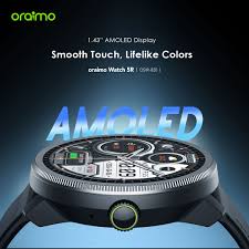 Oraimo Watch 5R 1.43'' Amoled IP68, Health Monitoring, Bluetooth Calling, AI Watch Faces-Black