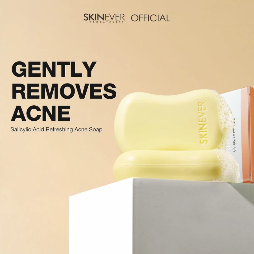 SKINEVER Salicylic Acid Acne Soap Bar with Niacinamide & Centella – Deep Cleansing Face & Body Soap for Oily, Acne-Prone Skin (Oil Control, Gentle Exfoliation)