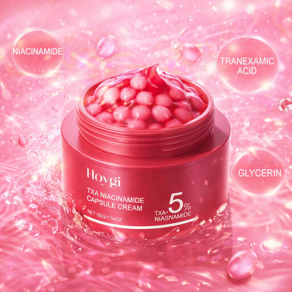 Hoygi TXA Niacinamide Capsule Cream 5% – Hydrating Moisturizer with Tranexamic Acid, Glycerin & Niacinamide for Brightening, Smooth & Soft Skin (55g)