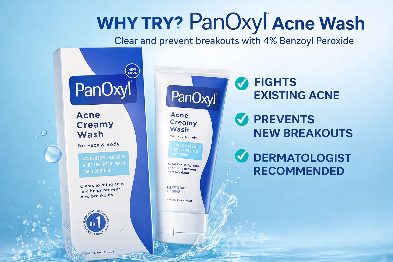 PanOxyl Acne Foaming Wash Benzoyl Peroxide Maximum Strength – Face & Body Acne Treatment Cleanser, 5.5oz