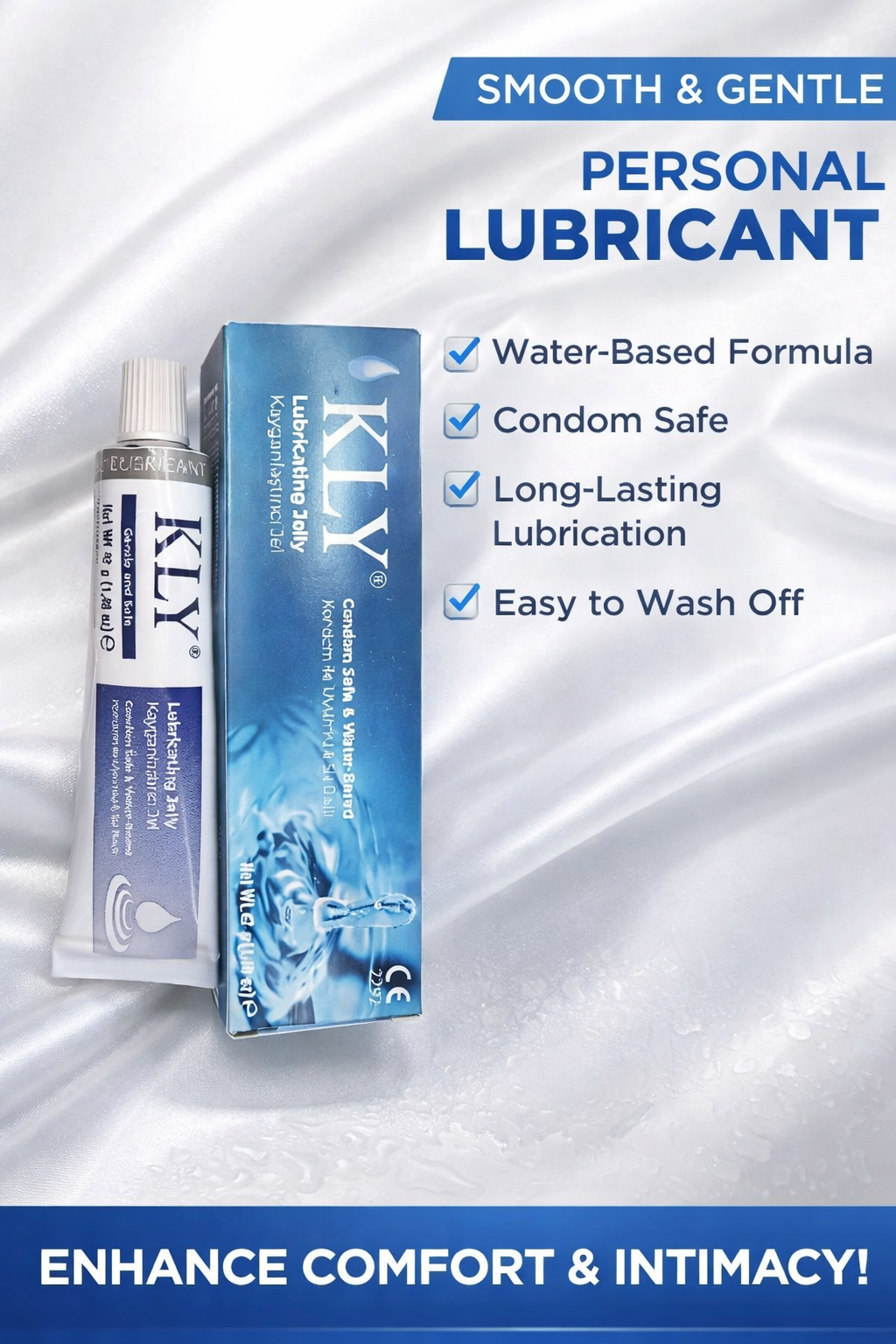 KLY gel Water-Based Personal | sex Lubricant Jelly 42g – Condom Safe, Smooth, Non-Greasy & Skin Friendly