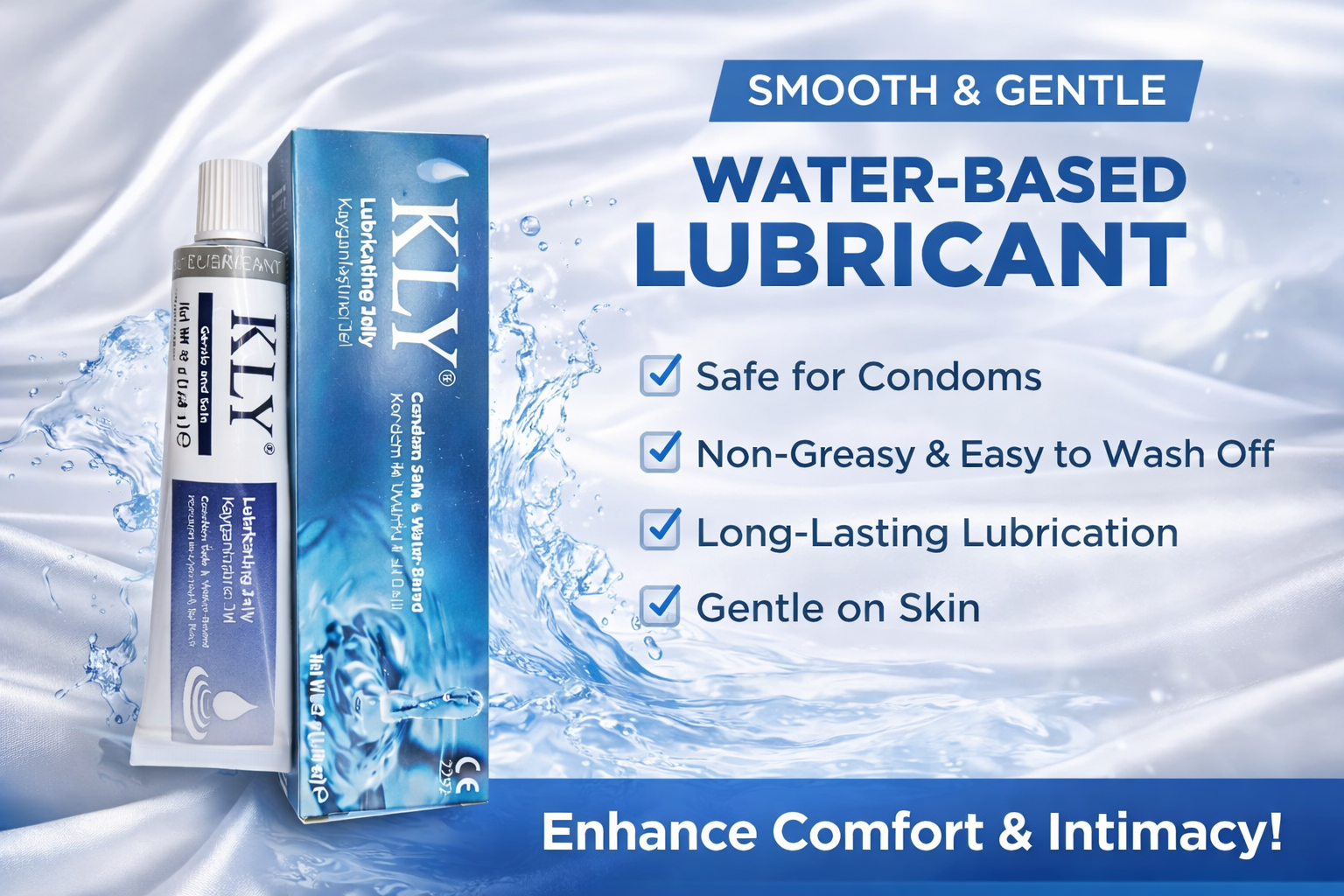 KLY gel Water-Based Personal | sex Lubricant Jelly 42g – Condom Safe, Smooth, Non-Greasy & Skin Friendly