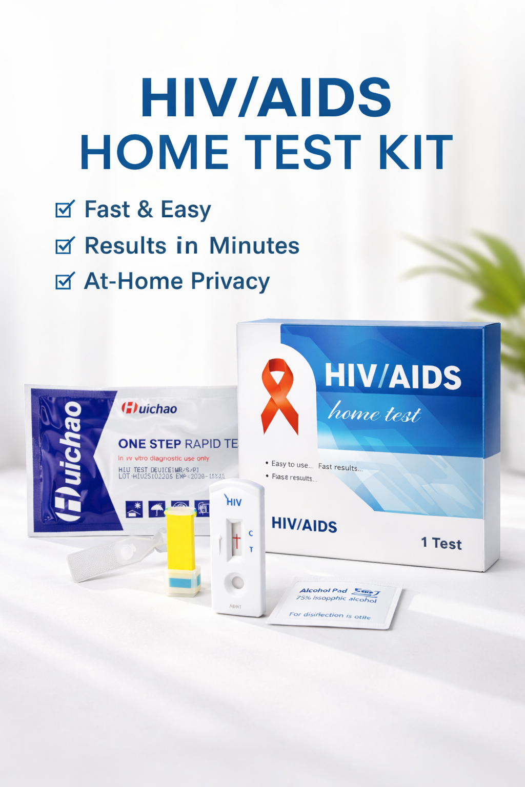 HIV/AIDs home Test Kit | self HIV testing kit– One Step Anti-HIV (1&2) Test Cassette for Home & Professional Use | Accurate HIV Screening Kit Available on Kilimall