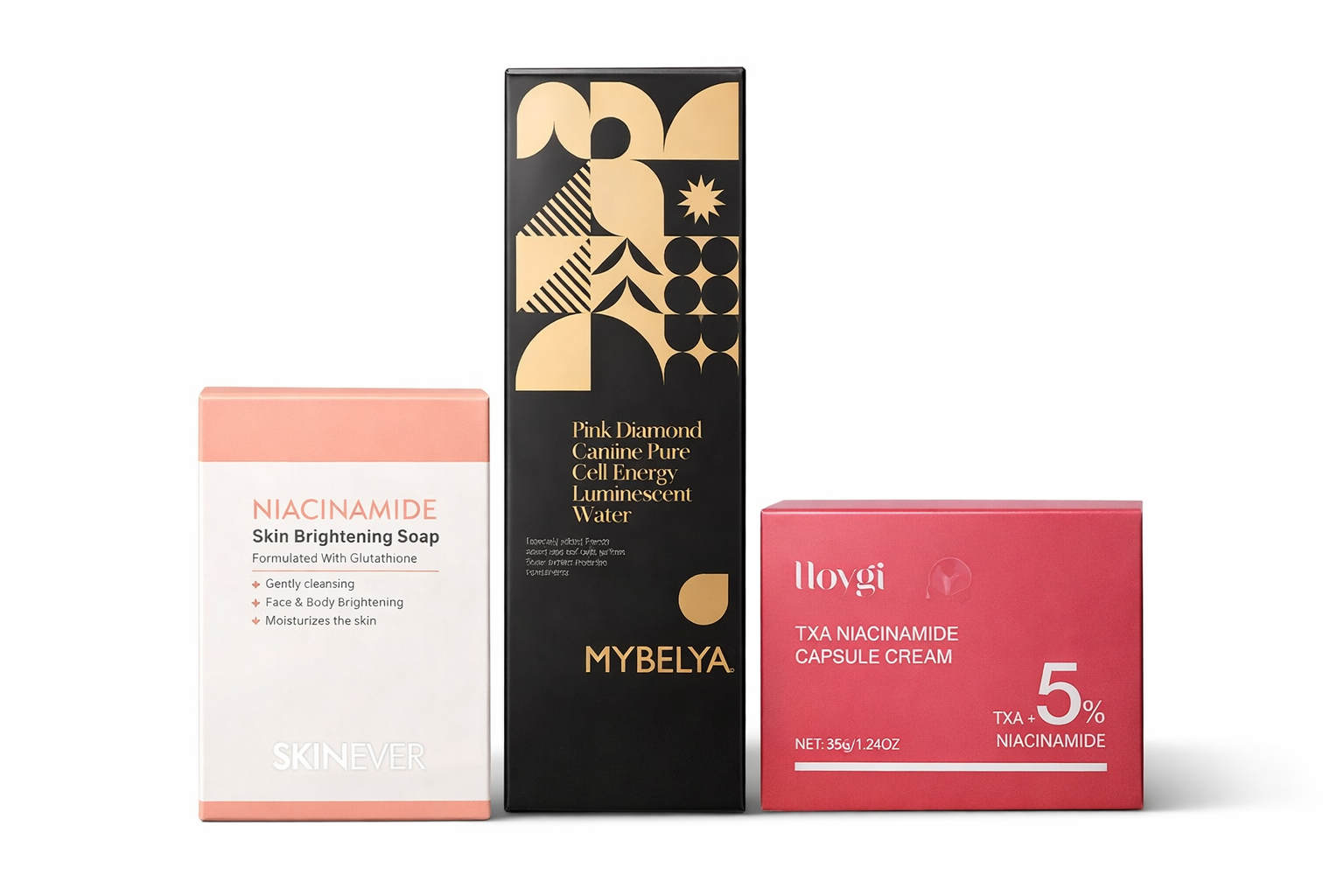 Dark Spot Correcting Skincare Set – Niacinamide Soap, 5% TXA Cream & Pink Diamond Glow Toner