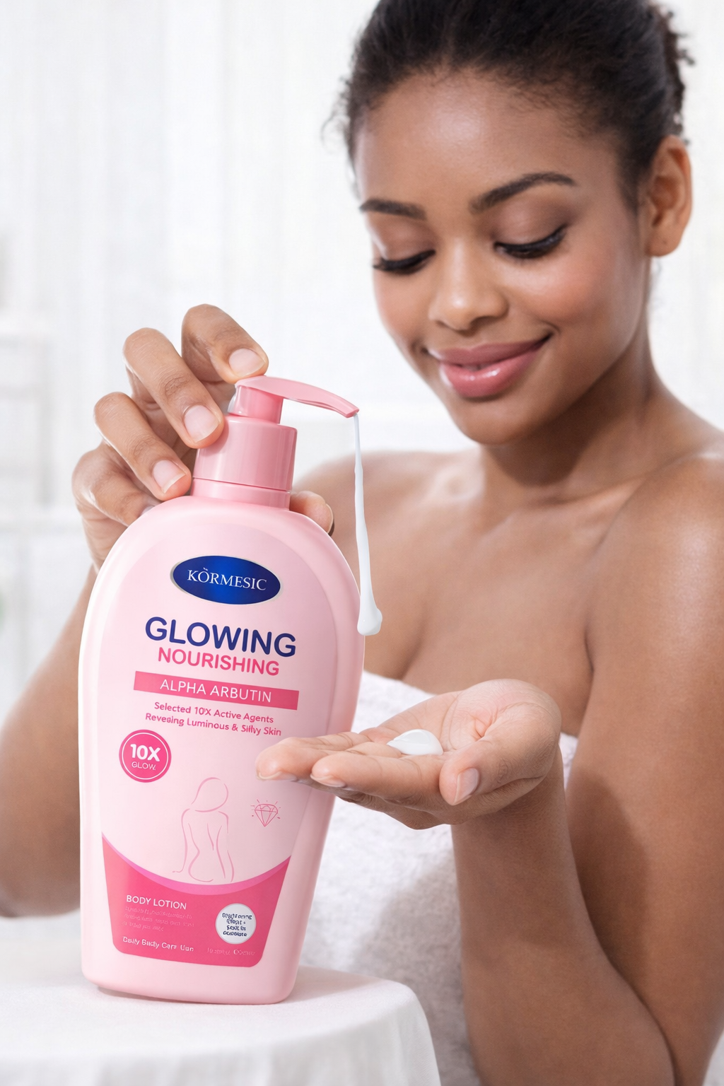 KORMESIC Glowing Nourishing Alpha Arbutin Body Lotion – Brightening, Hydrating & Skin Tone Enhancing Moisturizer with 10X Active Glow Formula