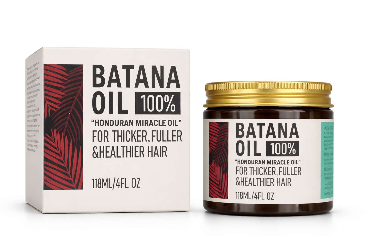 Batana Oil 100% Pure – Natural Hair Growth Treatment for Thick, Full & Healthy Hair | Honduran Miracle Oil 4oz