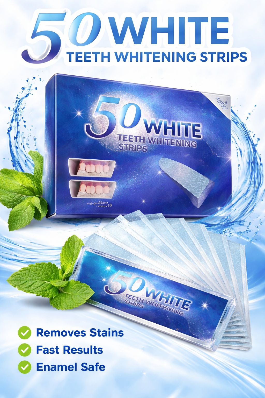 5D White Teeth Whitening Strips – Advanced At-Home Dental Whitening Kit for Brighter, Stain-Free Smile