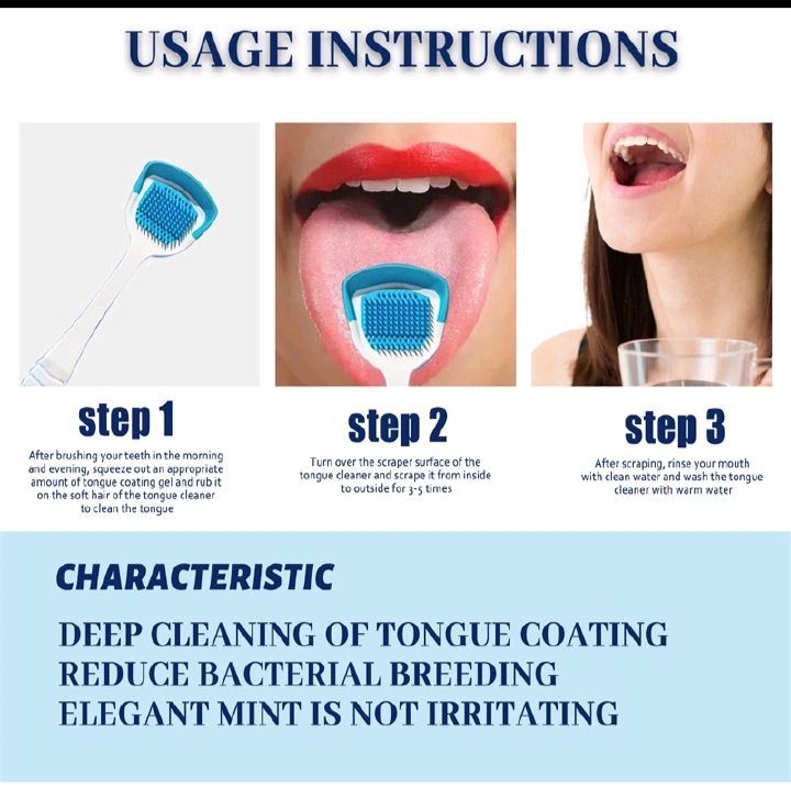 EELHOE Tongue Cleansing Gel 50g | tongue cleaner + double sided brush– Fresh Breath Oral Care Gel, Removes Tongue Coating & Fights Bad Breath| with a tooth gel