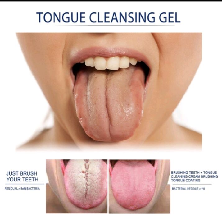 EELHOE Tongue Cleansing Gel 50g | tongue cleaner + double sided brush– Fresh Breath Oral Care Gel, Removes Tongue Coating & Fights Bad Breath| with a tooth gel