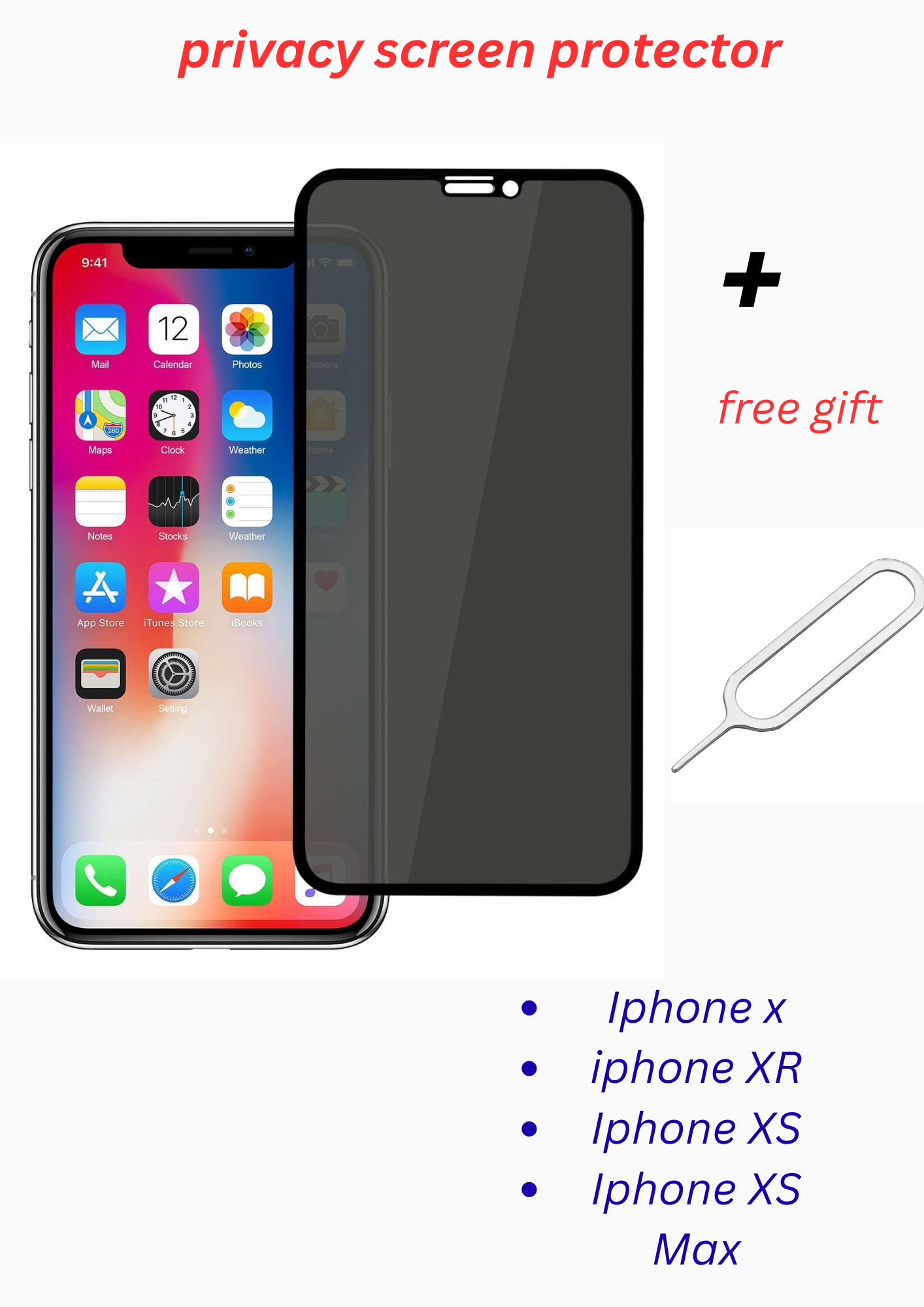 BLACK FRIDAY SPECIAL OFFER  2PCS PRIVACY SCREEN PROTECTOR FOR IPHONE X, XR, XS, XS MAX.