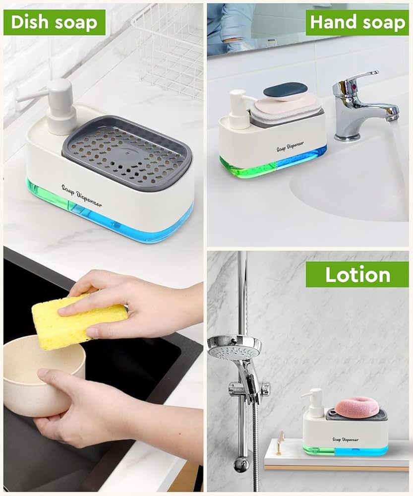 2-in-1 Soap Dispenser and Sponge Caddy.