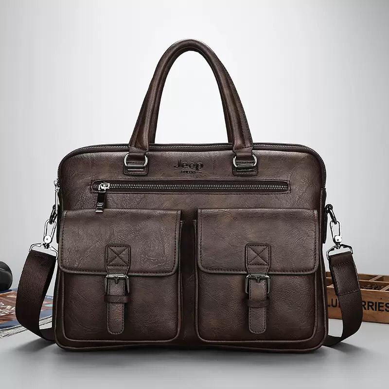 Jeep Buluo Men's Leather Briefcase