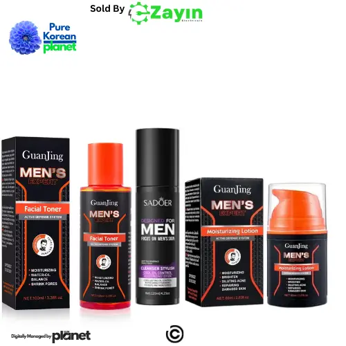Men’s face care set, Guanjing skincare kit, men’s facial cleanser and cream set, brightening face set for men, oil control men’s skincare, hydrating face cream for men, men’s grooming set