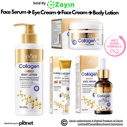 collagen skincare set, 7 in 1 skincare kit, sadoer skincare set, face care set complete, skin care products for glowing skin, anti aging skincare set, beauty set for women, facial kit full set,