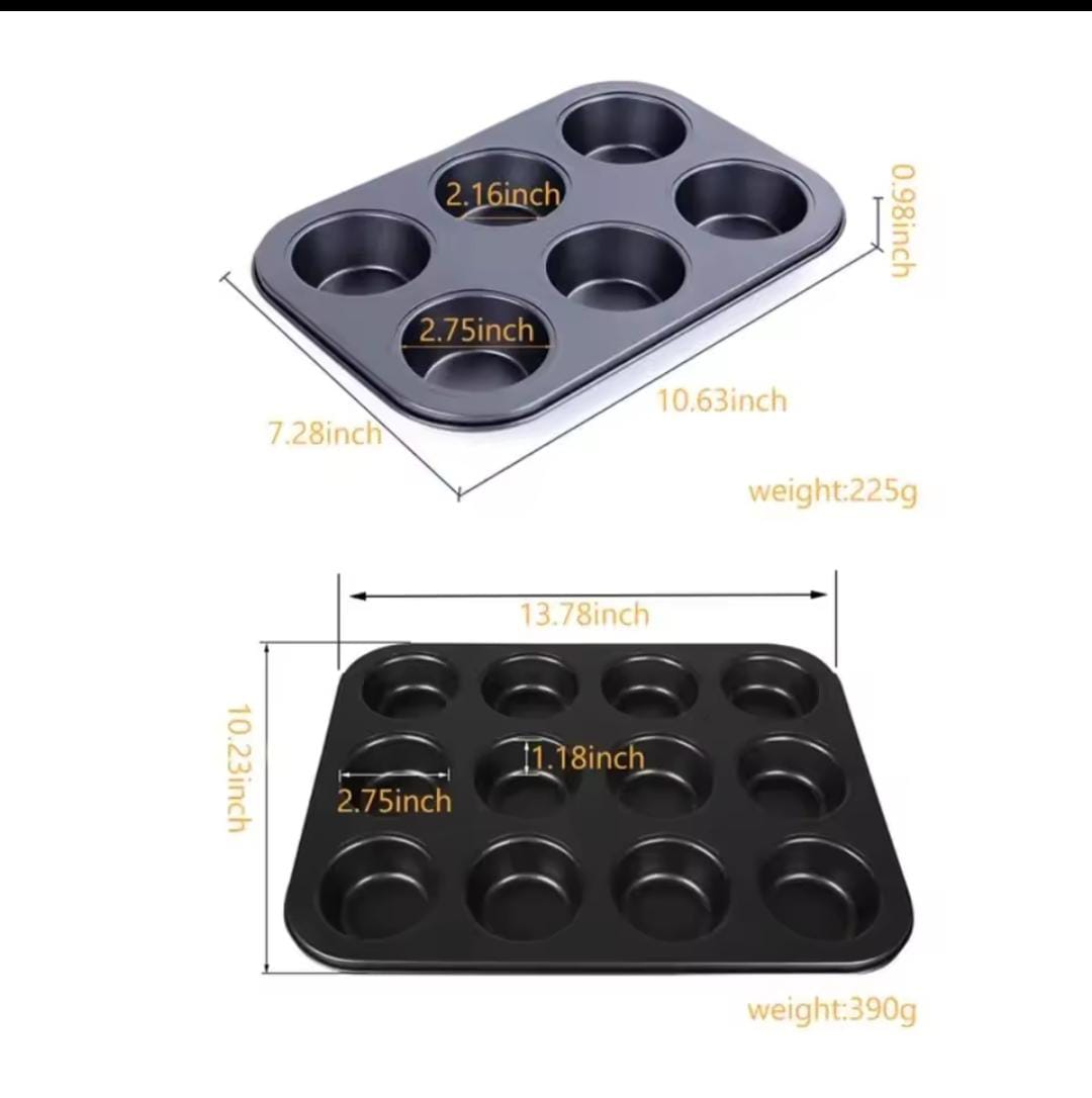 12/ 6 Hole Muffin /Cup / Queen Cake Baking Tray
