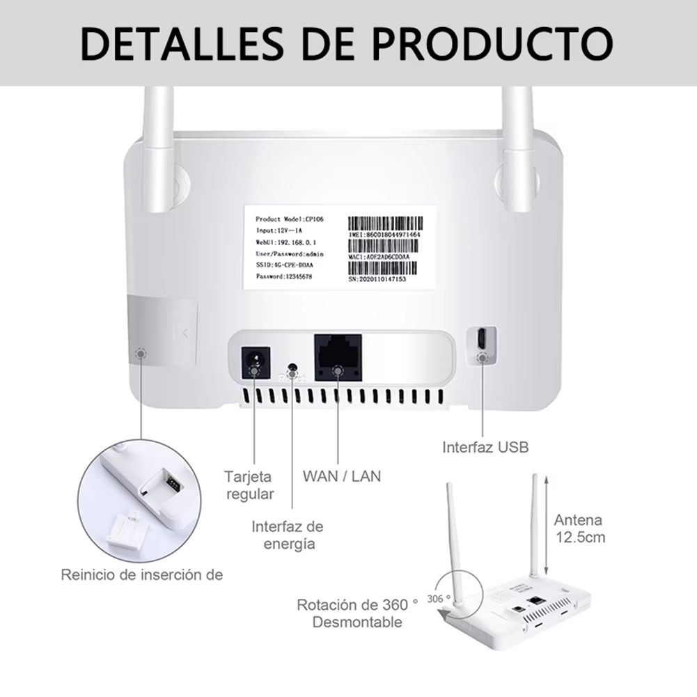 4G LTE CPE Router Modem 300Mbps 4G Router Wireless Modem External Antenna with Sim Card Slot Internet Connection