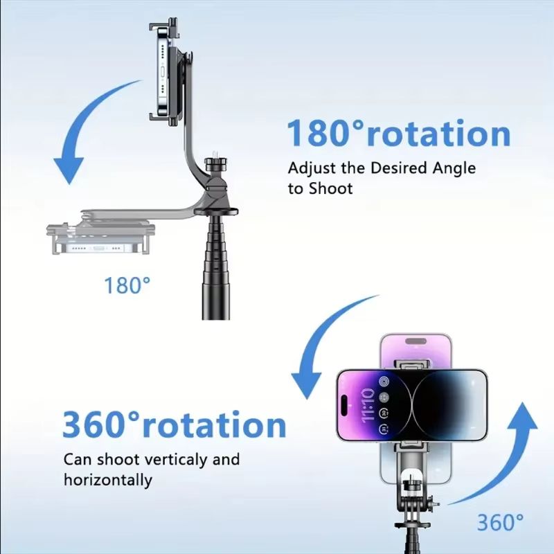 C02 Telescopic Selfie Stick Tripod Monopod Stand Mobile Phone Support Wireless Gimbal Stabilizer For iPhone Android Holder