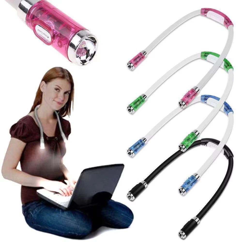 Book Reading Crocheting Light Adjustable 360° Angle Flexible Handsfree Led Neck Light Hug Reading Lamp Led Night Flashlight