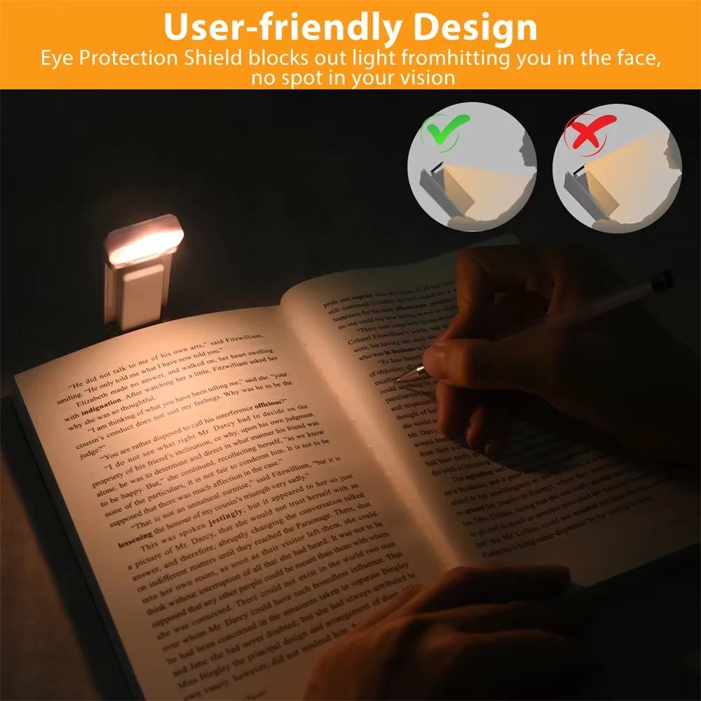 USB Rechargeable Bookmark Book Light With Timer Clip-on Reading Light Adjustable Led Read Light Portable Bedside Light Read Lamp