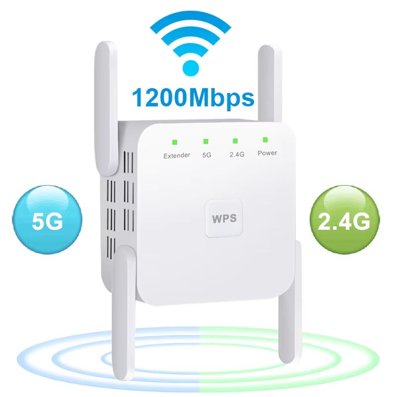 5G WiFi Repeater Wifi Amplifier Signal Wifi Extender Network Wi fi Booster 1200Mbps 5 Ghz Long Range Wireless Wi-fi Repeater