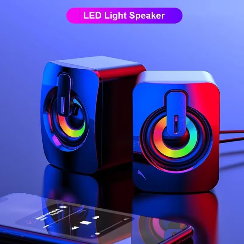 Stereo Microphone Speaker PC Speaker USB Wired Caixa De Som with LED Light for Desktop Computers