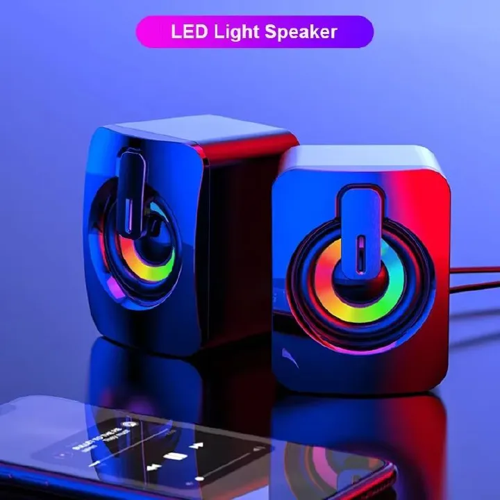 Stereo Microphone Speaker PC Speaker USB Wired Caixa De Som with LED Light for Desktop Computers