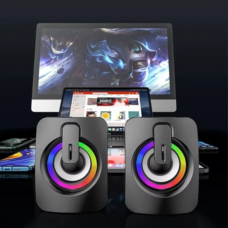 Stereo Microphone Speaker PC Speaker USB Wired Caixa De Som with LED Light for Desktop Computers