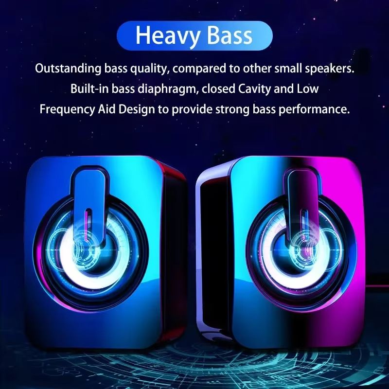 Stereo Microphone Speaker PC Speaker USB Wired Caixa De Som with LED Light for Desktop Computers