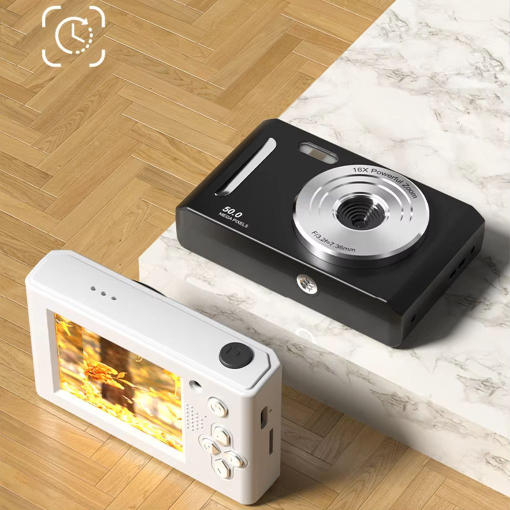 4K Digital Camera Dual Camera Flash 50 Million Hd Pixel Pixel Retro Ccd Portable Card Entry-level Camera Auto Focus