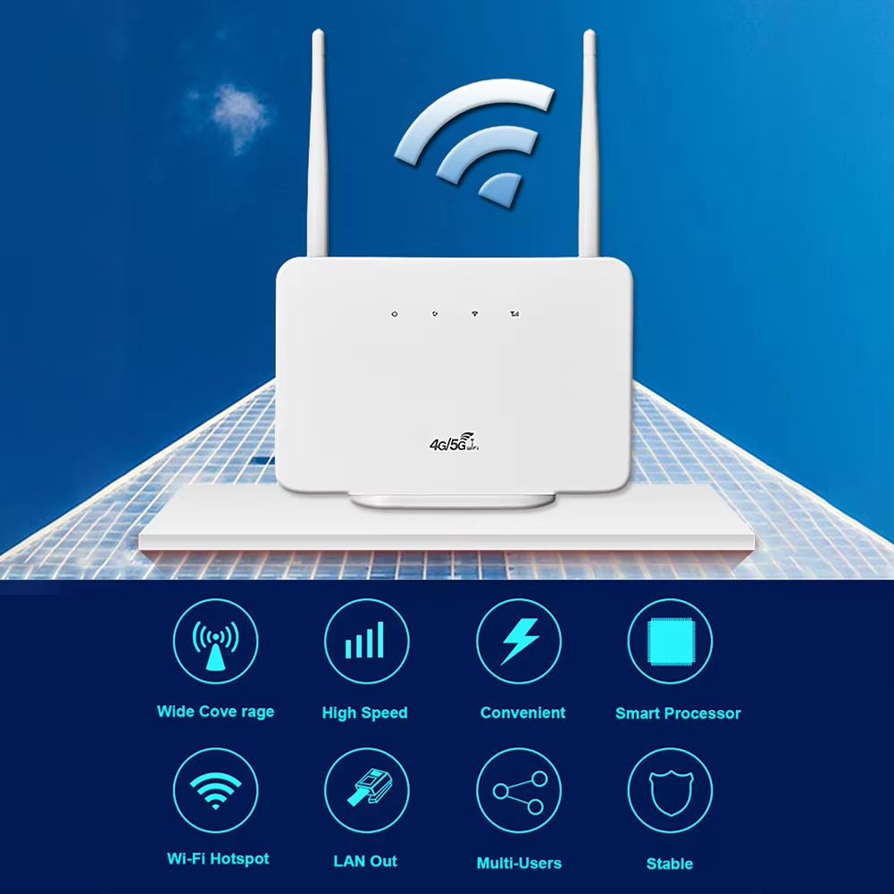 2025 New 4G Wireless Router 300Mbps 4G LTE CPE Router Modem LAN External Antenna with Sim Card Slot EU Plug for Home Travel Work