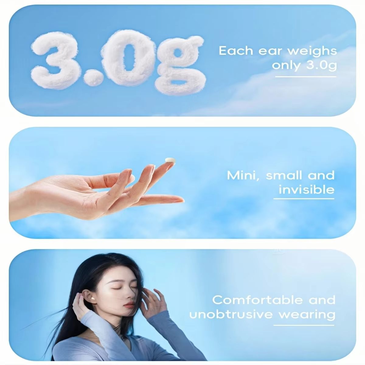 HaaYot Mini Invisible Wireless Sleep Headphones Bluetooth 5.4 Side-Sleep Earbuds with Charging Case Clear Calls & Noise Block