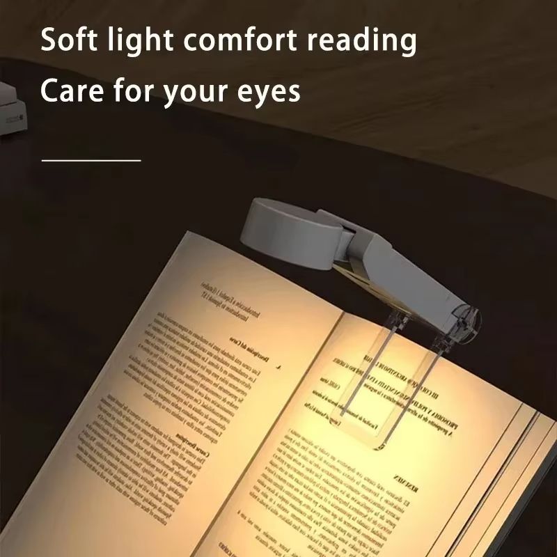 LED Reading Book Lamp Portable Book Clip Night Lights Bedroom Eye Protect Charging Dimmable Clip 360° Flip Led Book Lamps