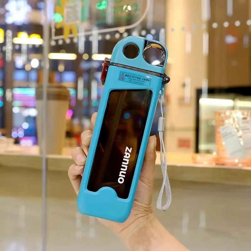 350ml Plastic Water Bottle Leak-proof Square Cup Sports Bottle with Lockable Lid and Measurements for Outdoor Sports Travel Cup