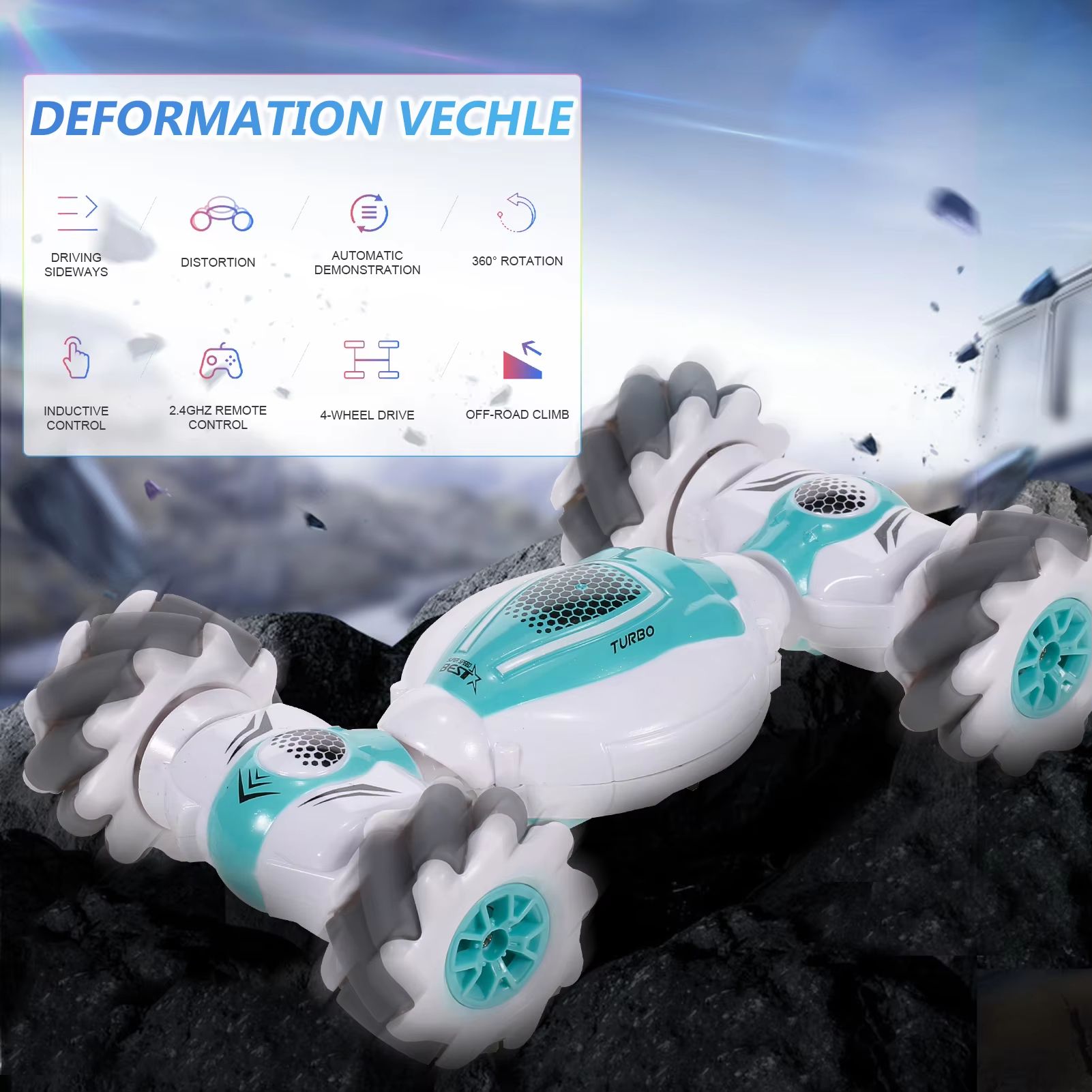 Remote Control Stunt Car Gesture Induction Twisting Off-Road Vehicle All Terrain Drift Dancing Side Driving RC Toy Gift for Kids