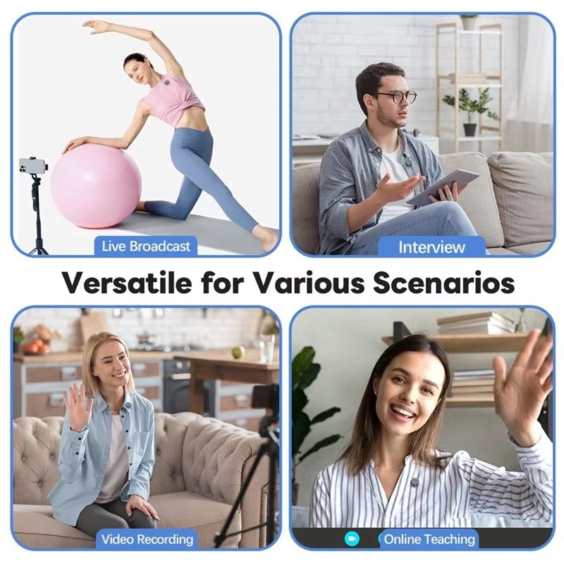 【NEWLY】Noise Cancelling Wireless Lavalier Mic Portable Charging Case LED Display For Interview Vlogging Podcast Recording