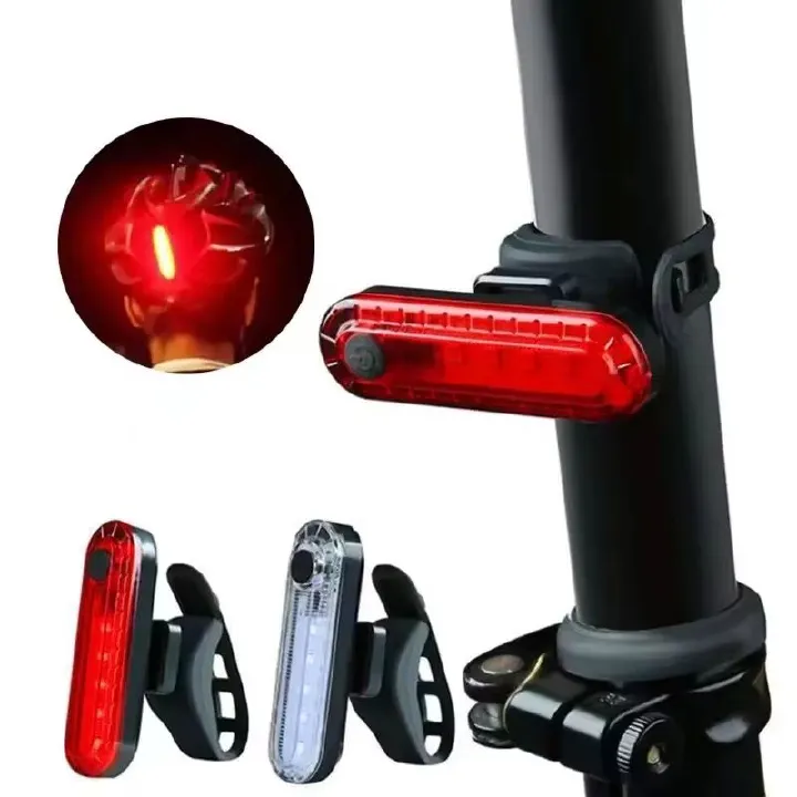 Rear Bike Tail Light USB Rechargeable Red Ultra Bright Taillights Fit On Bicycle Easy to Install for Cycling Safety