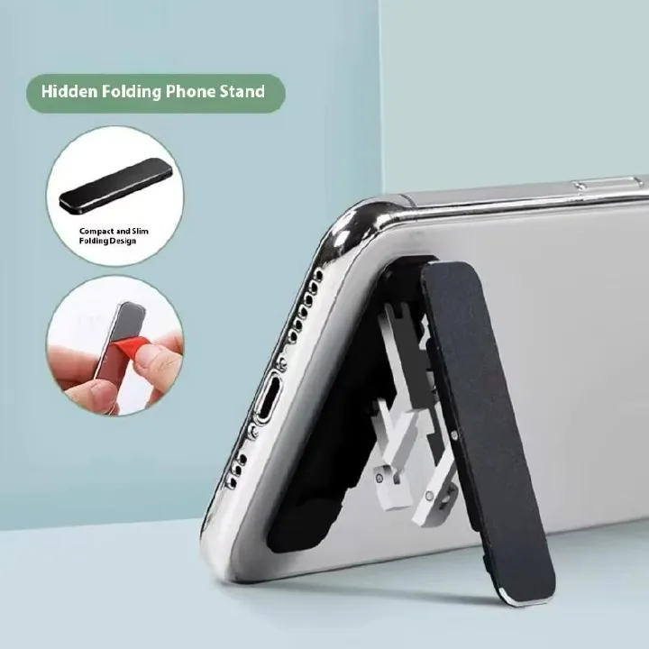 1/3PCS Mini Invisible Foldable Mobile Phone Stand Aluminum Alloy Desktop Mount Material Holder Adjustable Angle For Cellphone