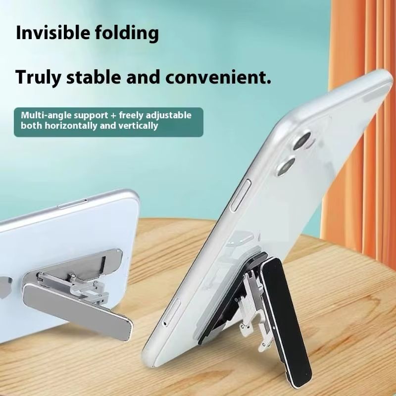 1/3PCS Mini Invisible Foldable Mobile Phone Stand Aluminum Alloy Desktop Mount Material Holder Adjustable Angle For Cellphone