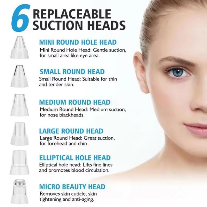 Electric Facial Blackhead Remover Vacuum Pore Cleaner Pimple Removal Vacuum Suction Tools USB Charger Skin Care Tool