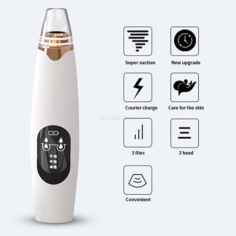 Electric Facial Blackhead Remover Vacuum Pore Cleaner Pimple Removal Vacuum Suction Tools USB Charger Skin Care Tool