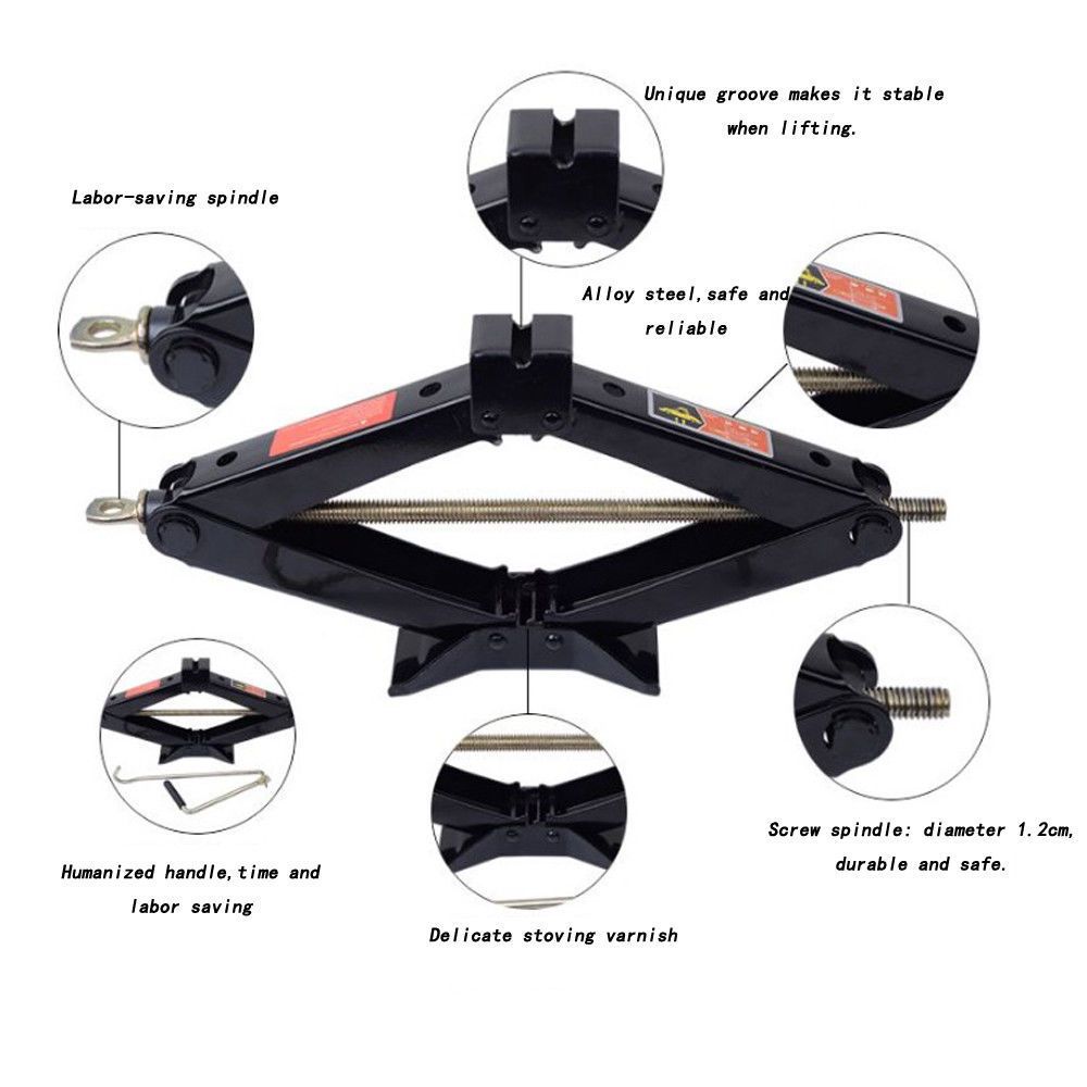2.0 Tonne High-Quality Car Scissor Jack Car Tire Repair Jack  | Car Repair Tools Lifting Tool Parts