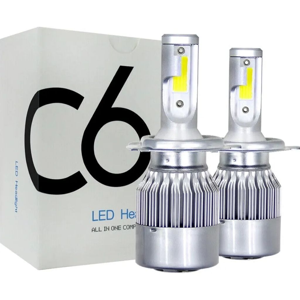 H4 Car LED Headlight Bulbs Universal C6 LED Car H4 White Light Bulb 3800LM 36W LED Car Bulb(Pack of 2) for Headlight (C6)