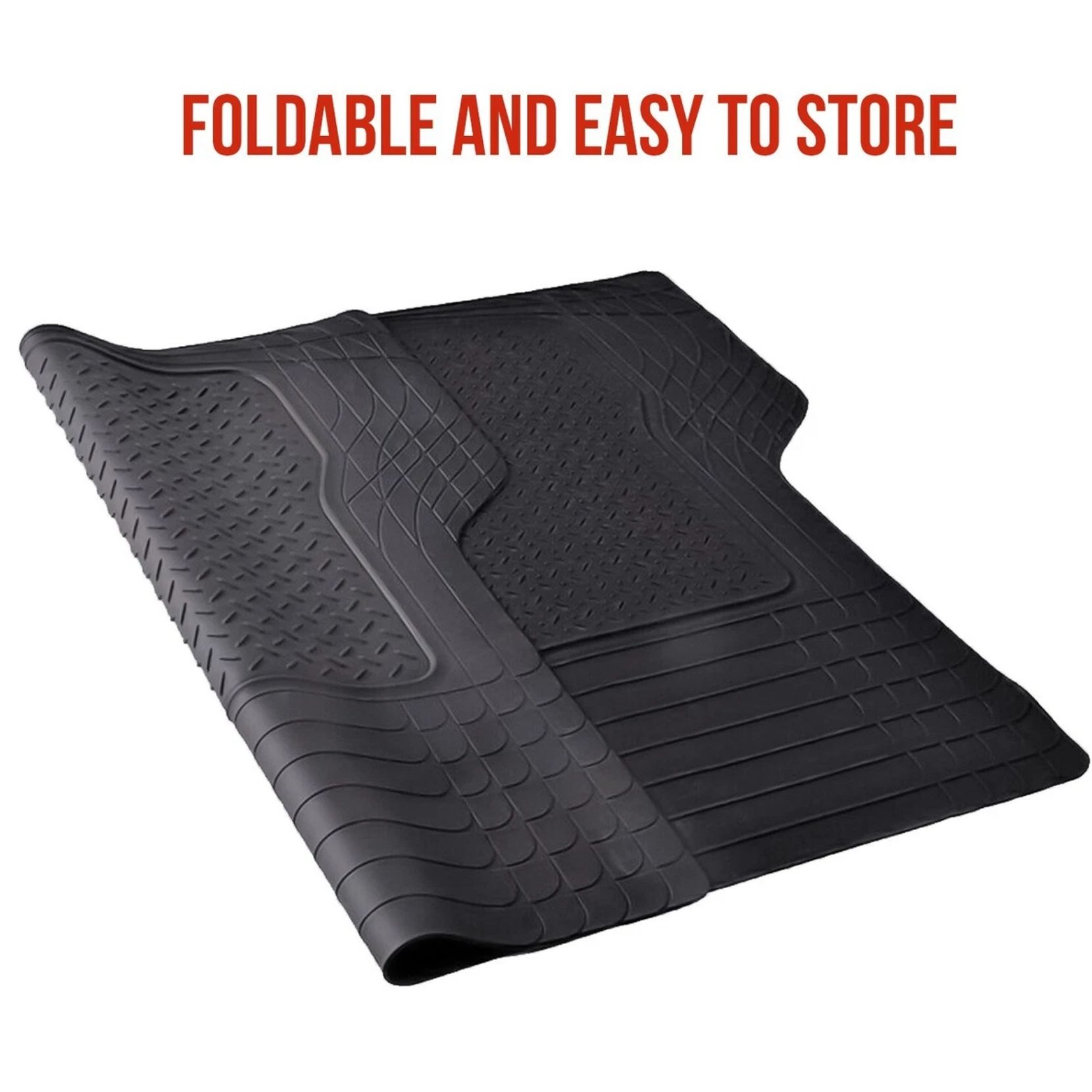 Universal Car Floor Trunk Mats Heavy Duty Rubber Carpet For All Weather Waterproof