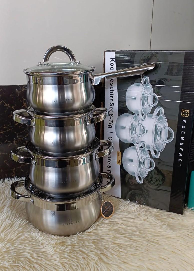 [🔥 LIMITED OFFER JUST FOR YOU🔥 🥑🌽ONLY AT KILIMALL !!! ] 8 Pc Classy Brand New Very High Quality Stylish and Elegant Kitchen Edenberg EB-3717 stainless steel  cookware set at Affordable Price .