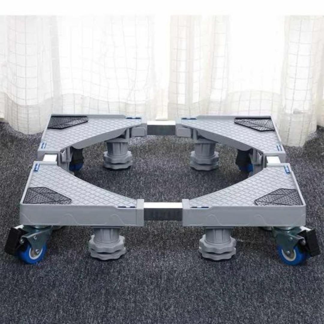 double joints HEAVY DUTY WASHING MACHINE/FRIDGE/COOKER STAND
Features:
▪ Twin wheels
▪ 8 support stands
▪ 4 sets of double rods
 Made of sturdy material 
Raises the washing machine off the floor