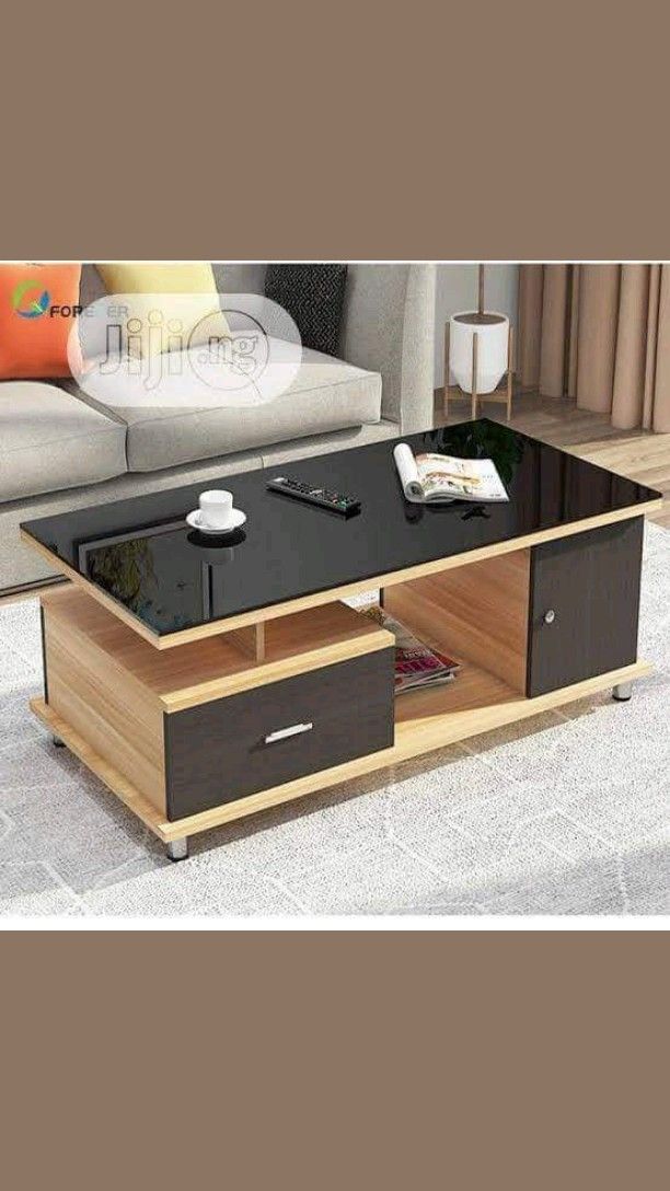 Modern Rectangular Glass Coffee Table with White Wood Base and Storage 2-Tier Coffee Table Accent Center Sofa Table for Living Room