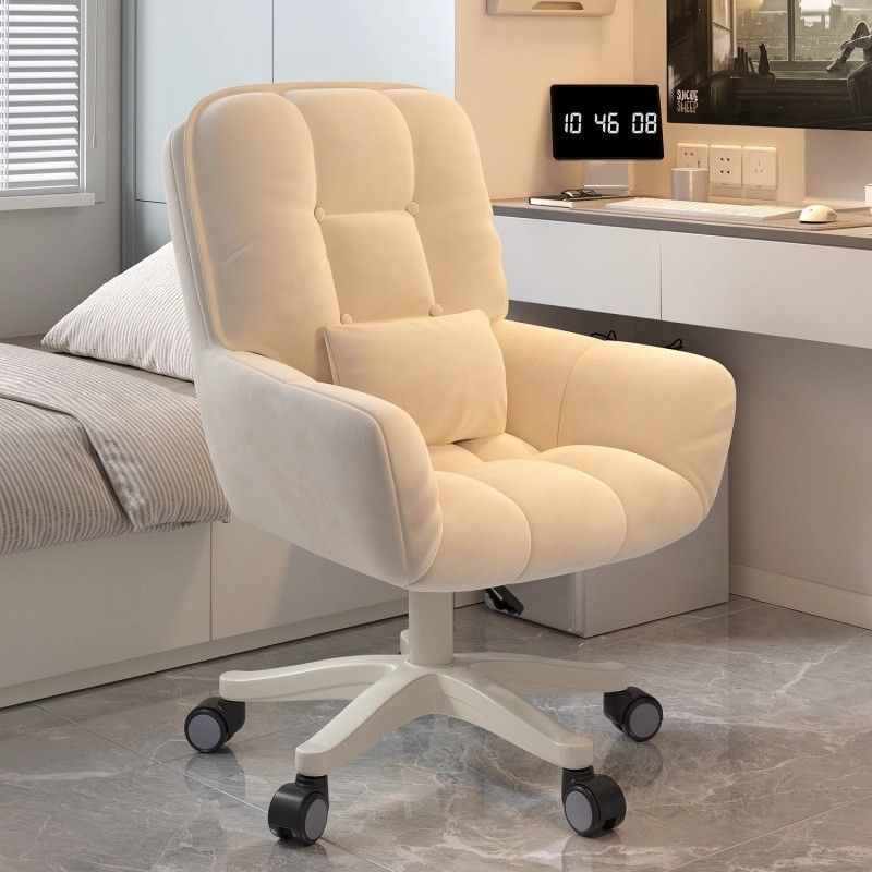 Velvet Office Chair Upgraded Comfortable Seat Cushion Desk and Chair Makeup Bench Office and Home Swivel Chair