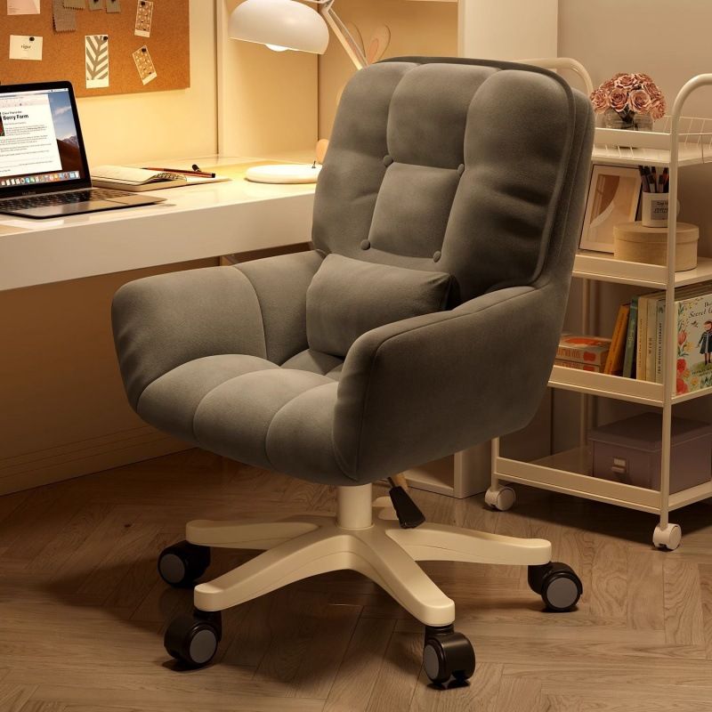 Velvet Office Chair Upgraded Comfortable Seat Cushion Desk and Chair Makeup Bench Office and Home Swivel Chair