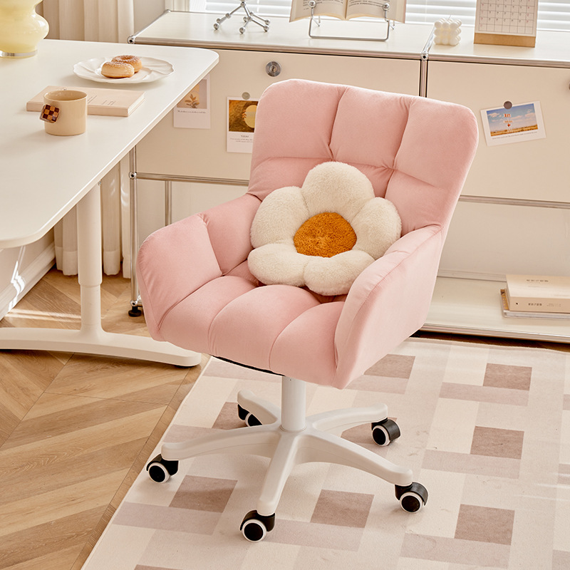 Velvet Office Chair Upgraded Comfortable Seat Cushion Desk and Chair Makeup Bench Office and Home Swivel Chair