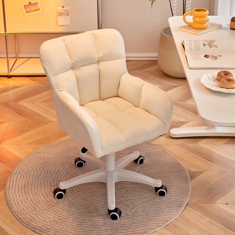 Velvet Office Chair Upgraded Comfortable Seat Cushion Desk and Chair Makeup Bench Office and Home Swivel Chair